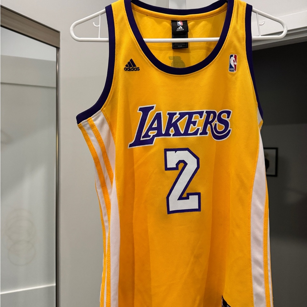 Adidas Yellow and Purple Lakers Jersey